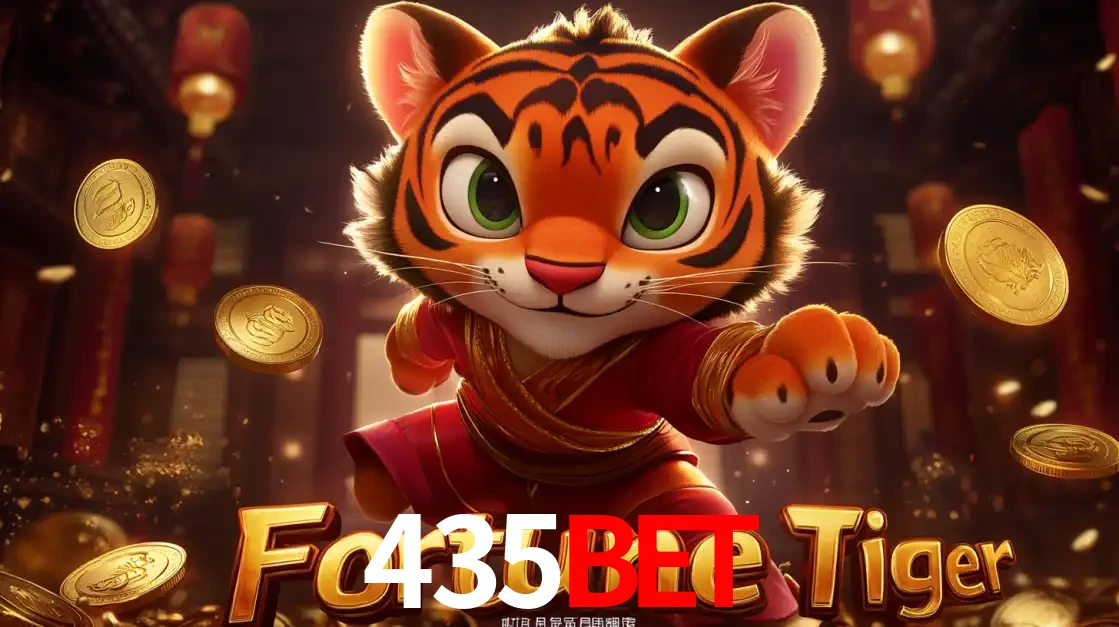 O carismático mascote do jogo de slot Fortune Tiger, um tigre fofo em pose de artes marciais, pronto para trazer sorte e multiplicadores de ganhos no cassino online 435BET.